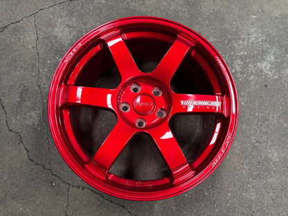 New 18X8.5 ET35 NK Performance TE37 SAGA Rim (4 wheel) Gloss Red 5X114.3