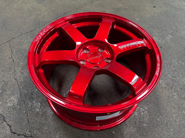 New 18X8.5 ET35 NK Performance TE37 SAGA Rim (4 wheel) Gloss Red 5X112