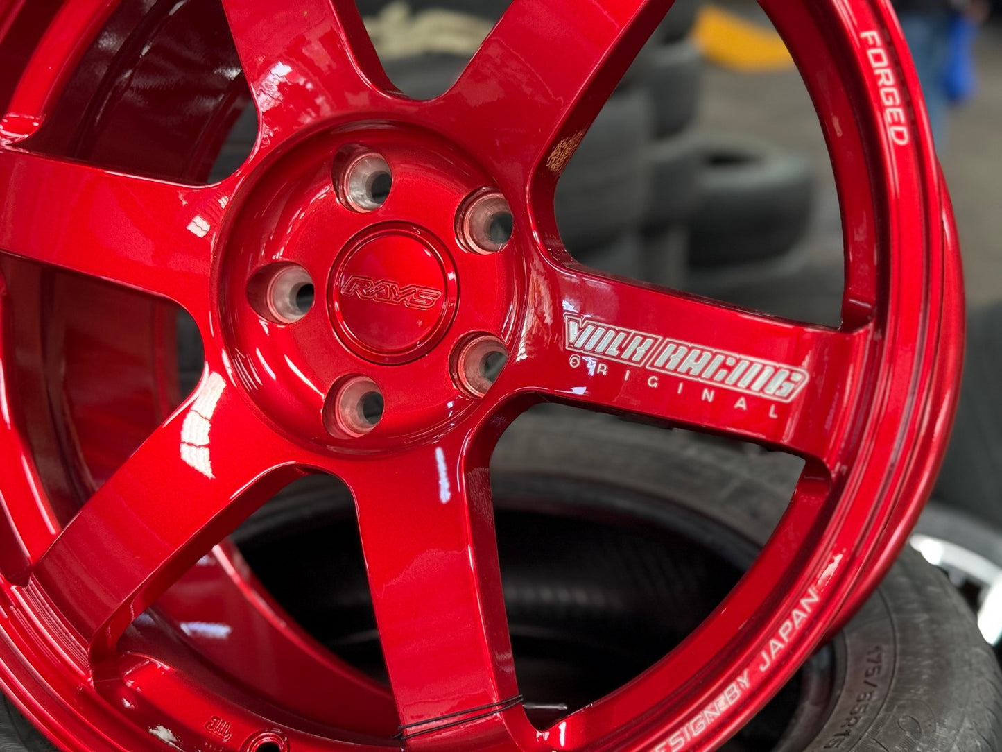 New 18X8.5 ET35 NK Performance TE37 SAGA Rim (4 wheel) Gloss Red 5X114.3