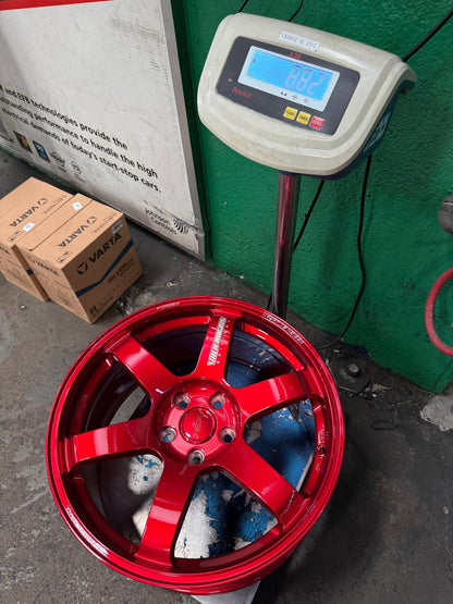 New 18X8.5 ET35 NK Performance TE37 SAGA Rim (4 wheel) Gloss Red 5X112