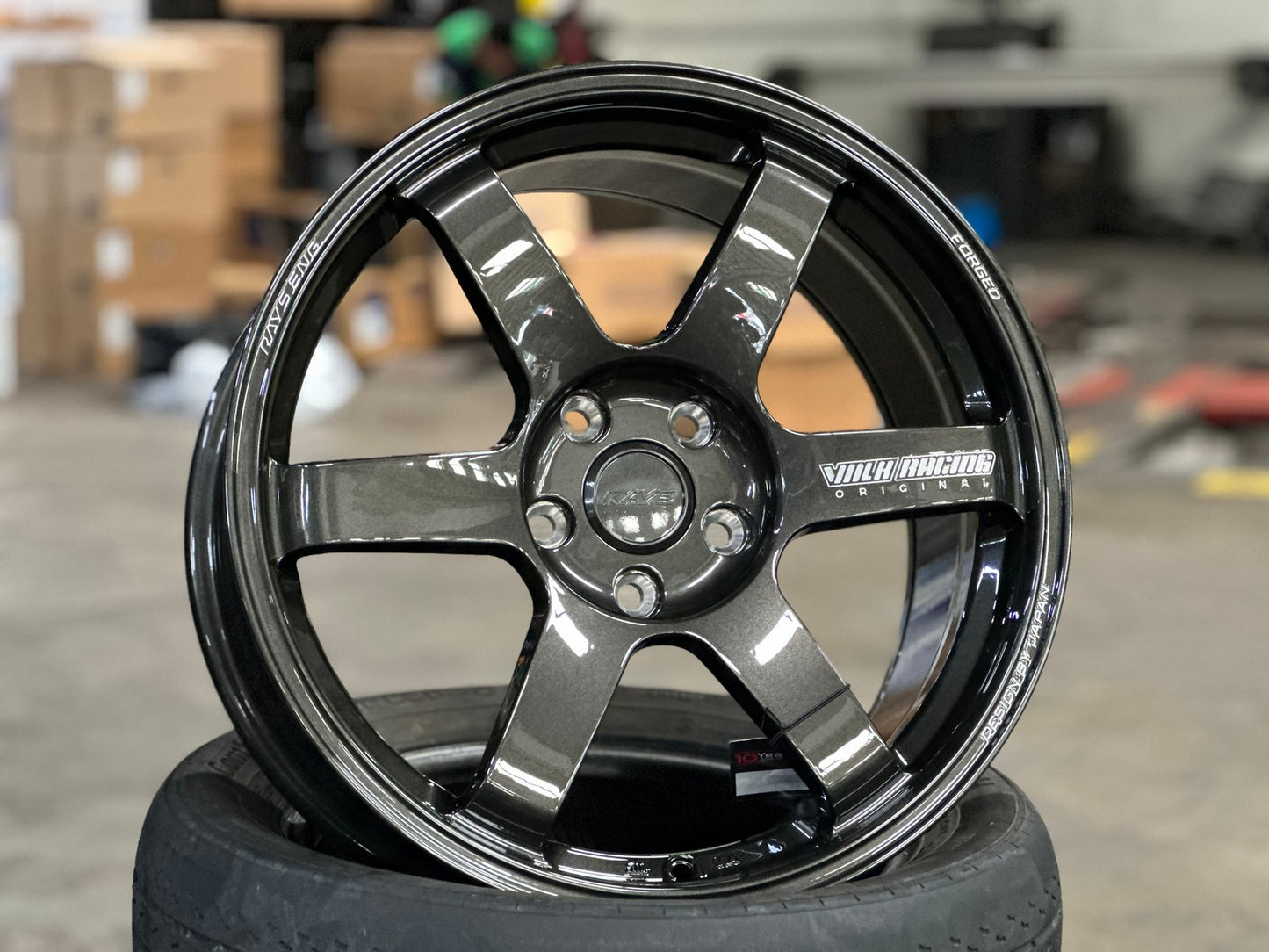 New 18X8.5 ET35 NK Performance TE37 SAGA Rim (4 wheel) Dark Gunmetal 5X112