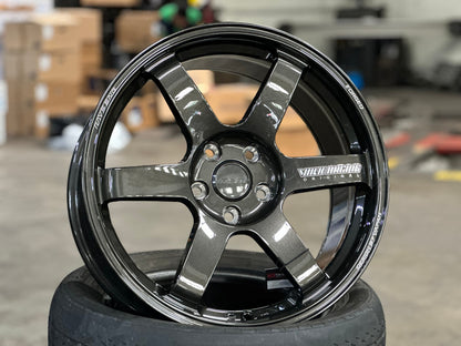 New 18X8.5 ET35 NK Performance TE37 SAGA Rim (4 wheel) Dark Gunmetal 5X114.3