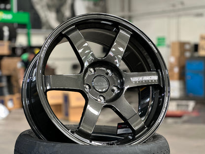 New 18X8.5 ET35 NK Performance TE37 SAGA Rim (4 wheel) Dark Gunmetal 5X114.3