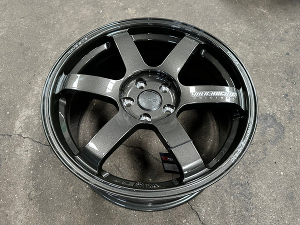 New 18X8.5 ET35 NK Performance TE37 SAGA Rim (4 wheel) Dark Gunmetal 5X112