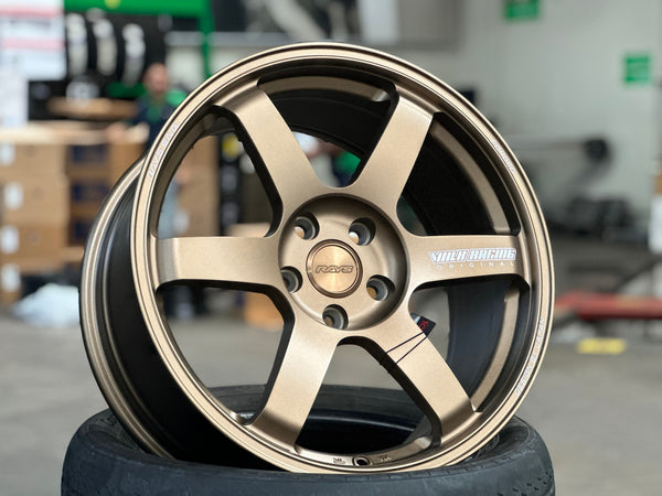 New 18X8.5 ET35 NK Performance TE37 SAGA Rim (4 wheel) Matt Bronze 5X112