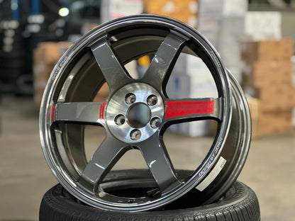 New 18X8.5 ET35 NK Performance TE37 SAGA Rim (4 wheel) Gloss Gunmetal 5X100