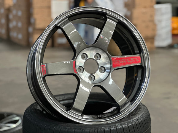New 18X8.5 ET35 NK Performance TE37 SAGA Rim (4 wheel) Gloss Gunmetal 5X100