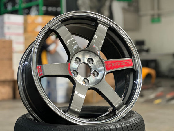New 18X8.5 ET35 NK Performance TE37 SAGA Rim (4 wheel) Gloss Gunmetal 5X100
