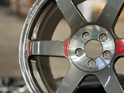 New 18X8.5 ET35 NK Performance TE37 SAGA Rim (4 wheel) Gloss Gunmetal 5X100