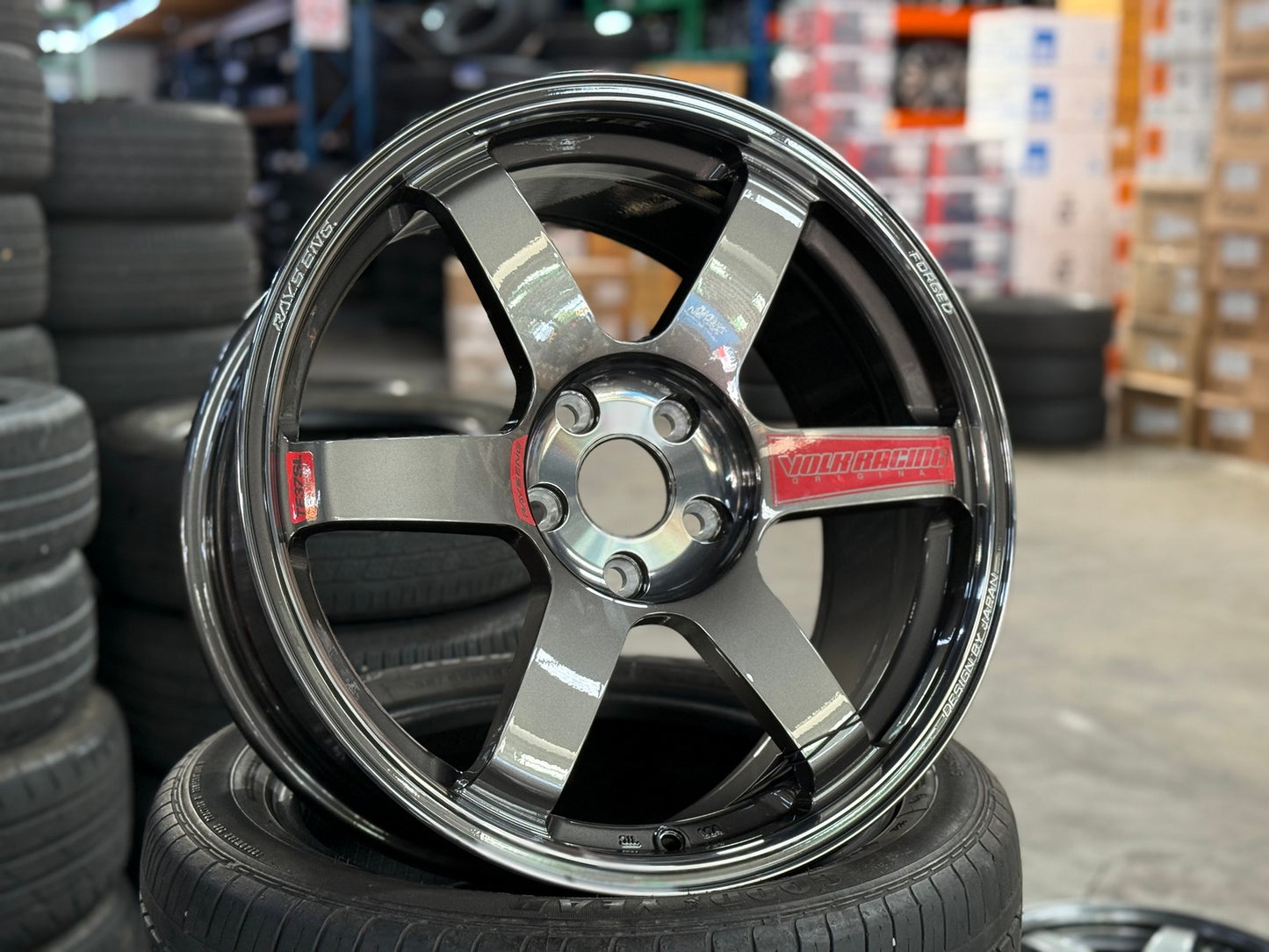 New 18X8.5 ET35 NK Performance TE37 SAGA SL Rim (4 wheel) Dark Gunmetal 5X112