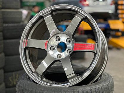 New 18X8.5 ET35 NK Performance TE37 SAGA Rim (4 wheel) Gloss Gunmetal 5X112