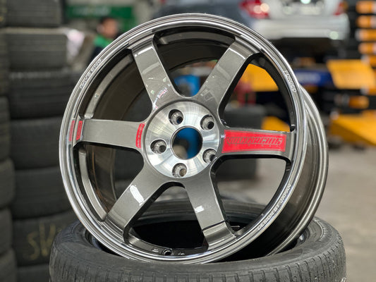 New 18X8.5 ET35 NK Performance TE37 SAGA Rim (4 wheel) Gloss Gunmetal 5X112