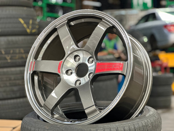 New 18X8.5 ET35 NK Performance TE37 SAGA Rim (4 wheel) Gloss Gunmetal 5X112