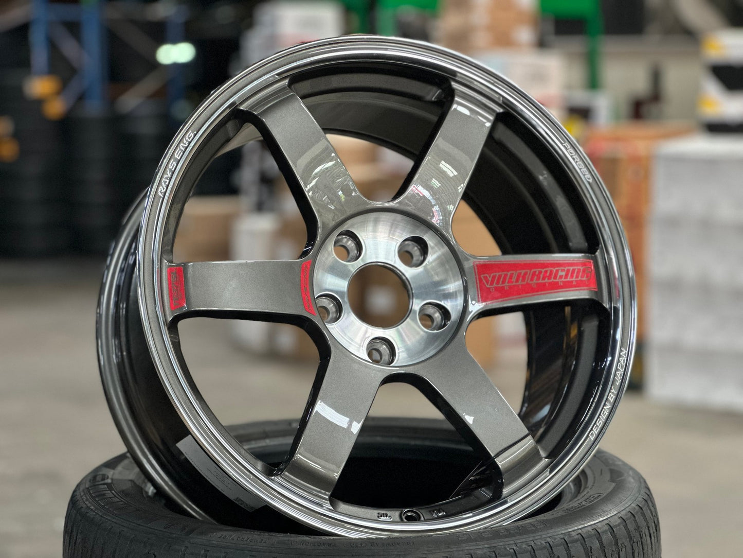 New 18X8.5 ET35 NK Performance TE37 SAGA Rim (4 wheel) Gloss Gunmetal 5X112