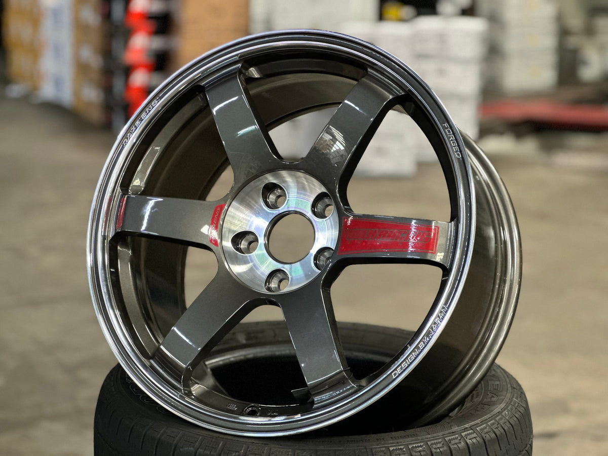 New 18X9 ET35 NK Performance TE37 SAGA Rim (4 wheel) Gloss Gunmetal 5X112