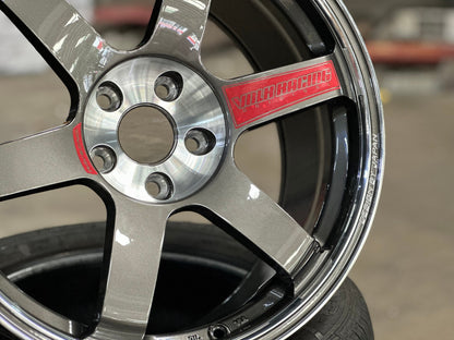 New 18X9 ET35 NK Performance TE37 SAGA Rim (4 wheel) Gloss Gunmetal 5X112