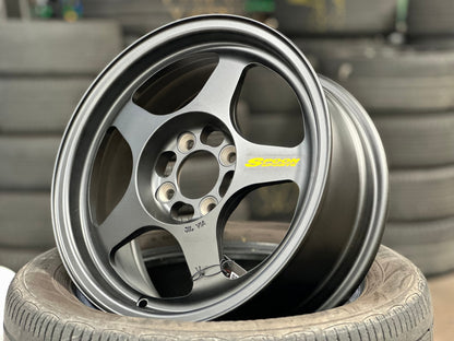 New 15X6.5 ET35 NK Performance Spoon Rim (4 wheel) Matt Black 4X100