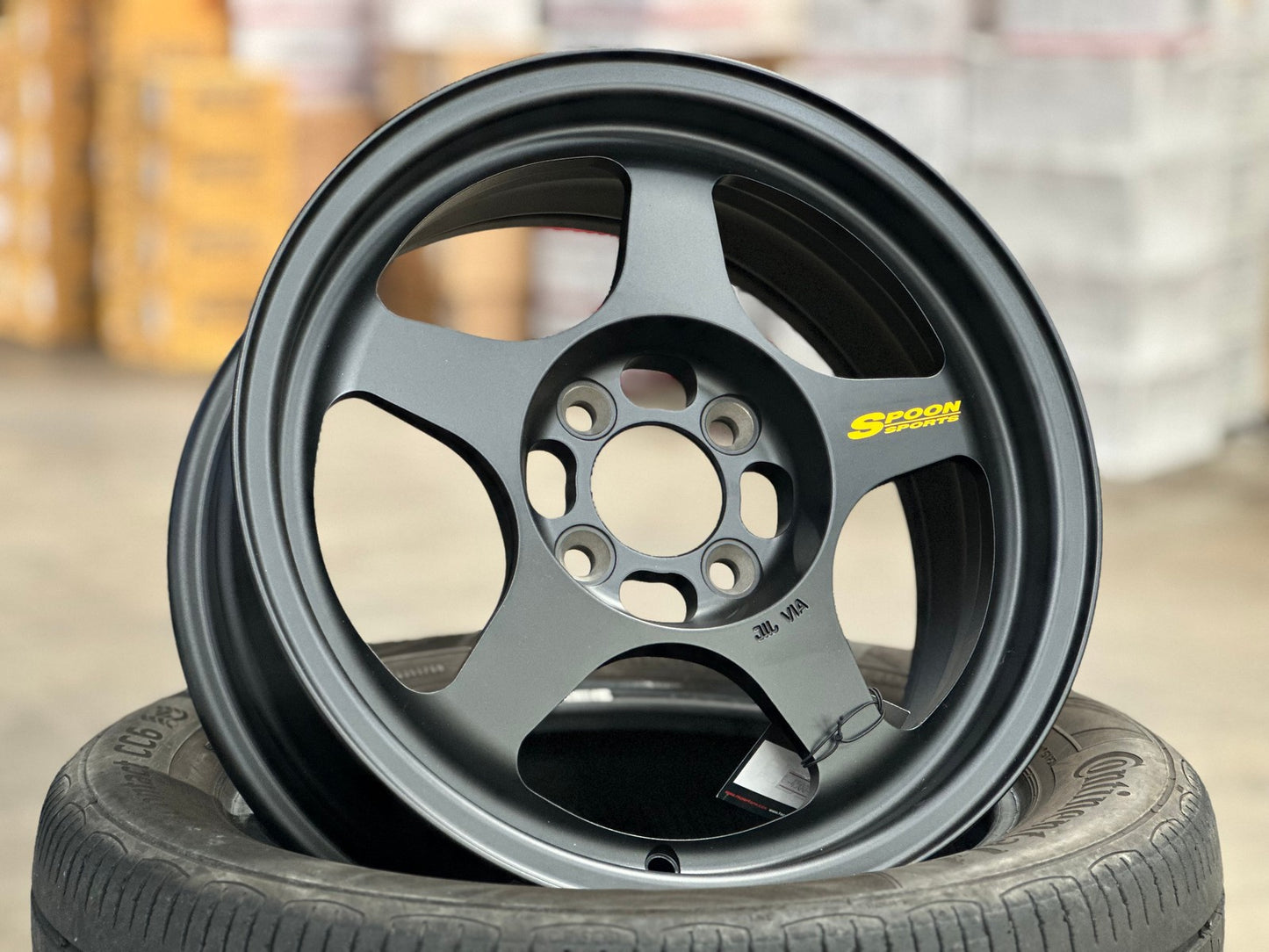 New 15X6.5 ET35 NK Performance Spoon Rim (4 wheel) Matt Black 4X100