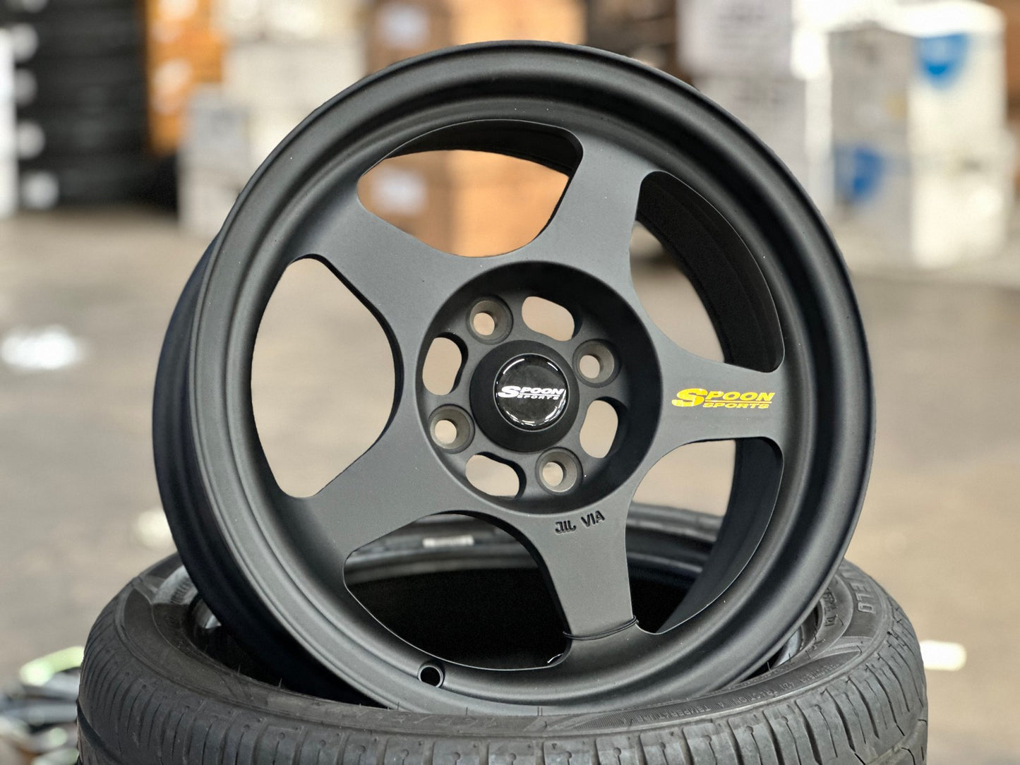 New 15X7 ET35 NK Performance Spoon Rim (4 wheel) Matt Black 4X100