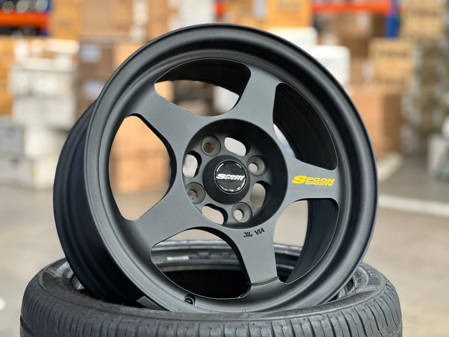 New 15X7 ET35 NK Performance Spoon Rim (4 wheel) Matt Black 4X100