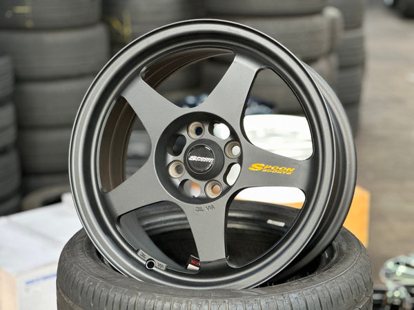 New 16X7 ET35 NK Performance Spoon Rim (4 wheel) Matt Black 4X100