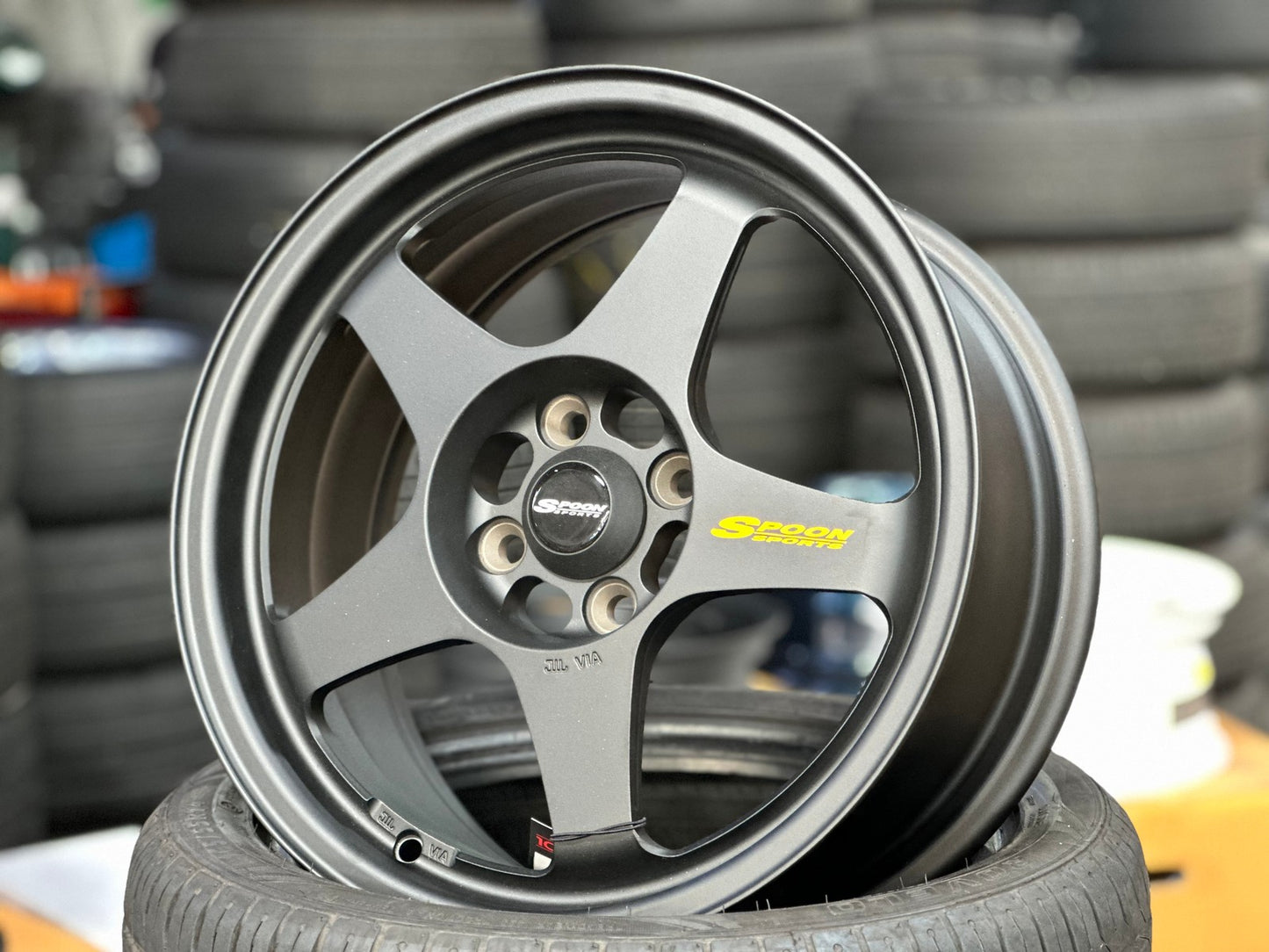 New 16X7 ET35 NK Performance Spoon Rim (4 wheel) Matt Black 4X100