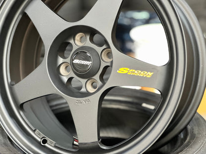 New 16X7 ET35 NK Performance Spoon Rim (4 wheel) Matt Black 4X100