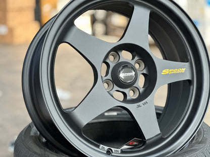 New 16X7 ET35 NK Performance Spoon Rim (4 wheel) Matt Black 4X100