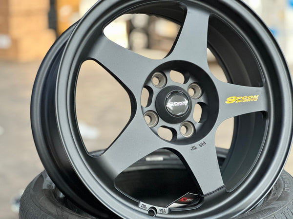 New 16X7 ET35 NK Performance Spoon Rim (4 wheel) Matt Black 4X100