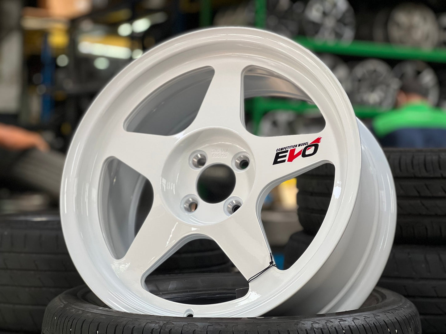 New 17X8 ET40 NK Performance Spoon Rim (4 wheel) Gloss White 4X100