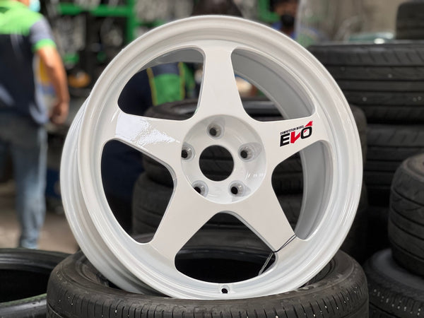 New 18X8.5 ET45 NK Performance EVO Rim (4 wheel) Gloss White 5X114.3