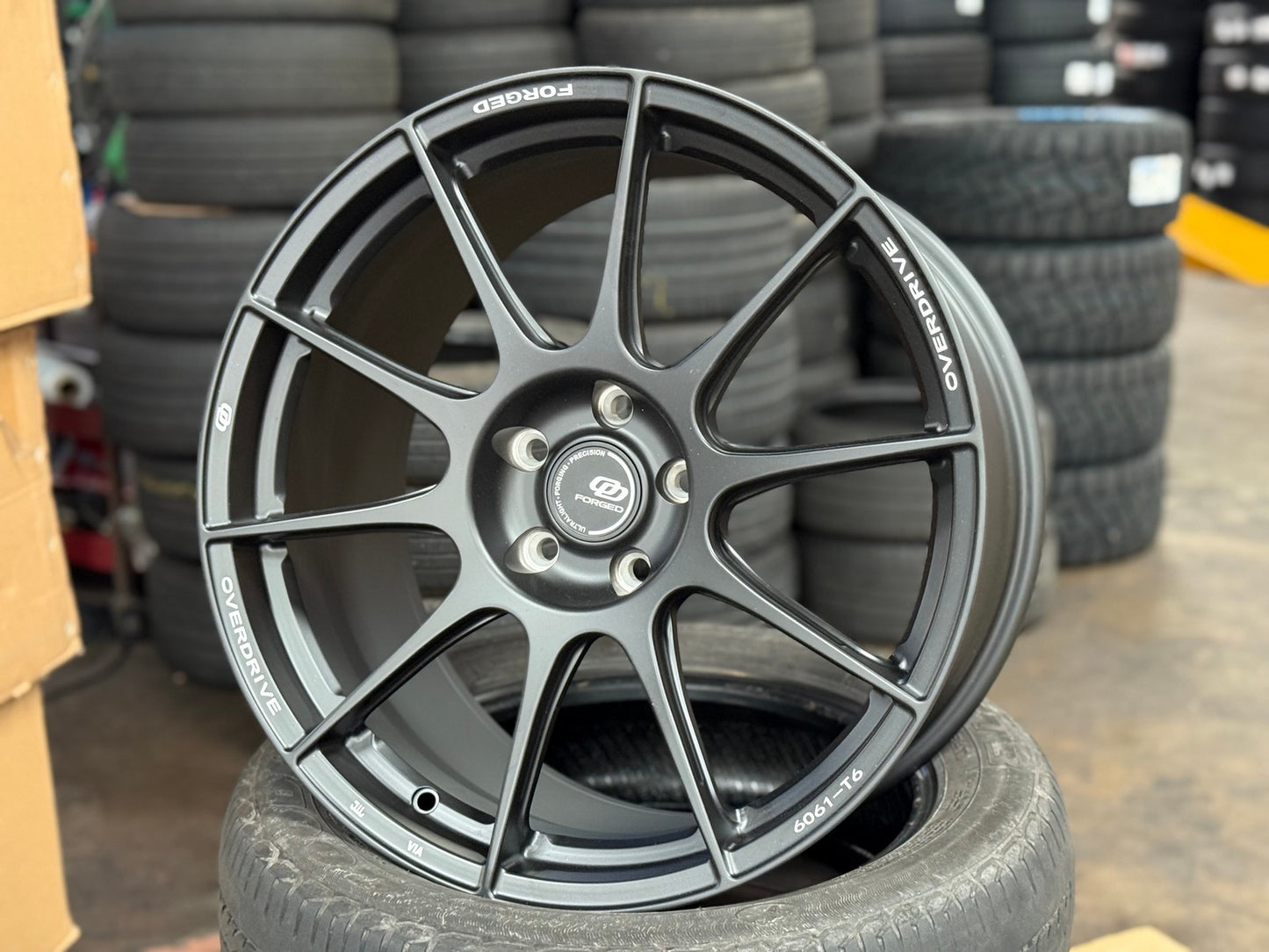 New 19X9.5 ET45 Overdrive Forged Alpha 01 Rim (4 wheel) Matt Black 5X114.3