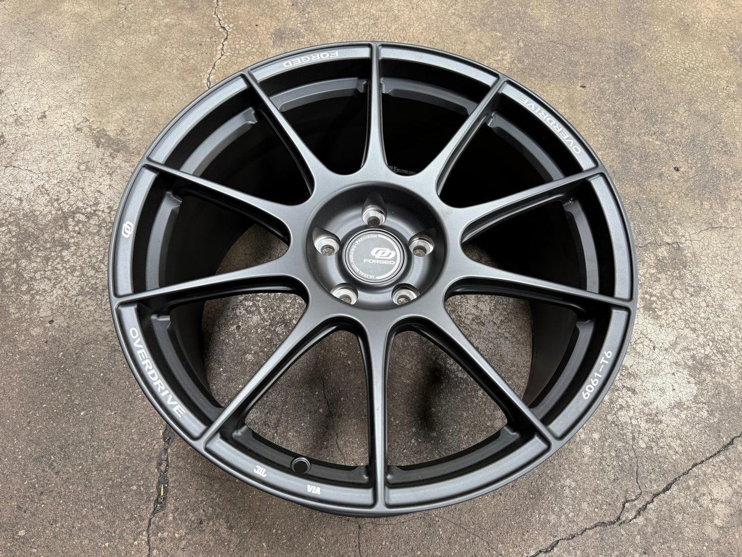 New 19X9.5 ET45 Overdrive Forged Alpha 01 Rim (4 wheel) Matt Black 5X114.3