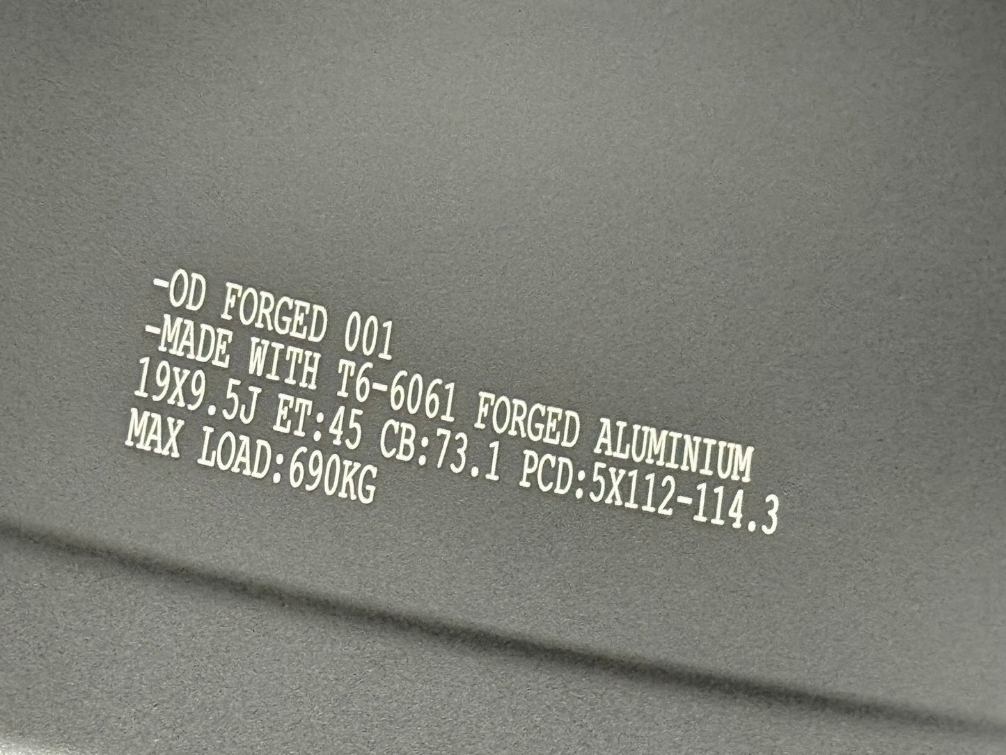 New 19X9.5 ET45 Overdrive Forged Alpha 01 Rim (4 wheel) Matt Black 5X114.3