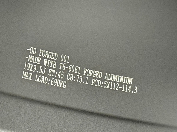 New 19X9.5 ET45 Overdrive Forged Alpha 01 Rim (4 wheel) Matt Black 5X114.3