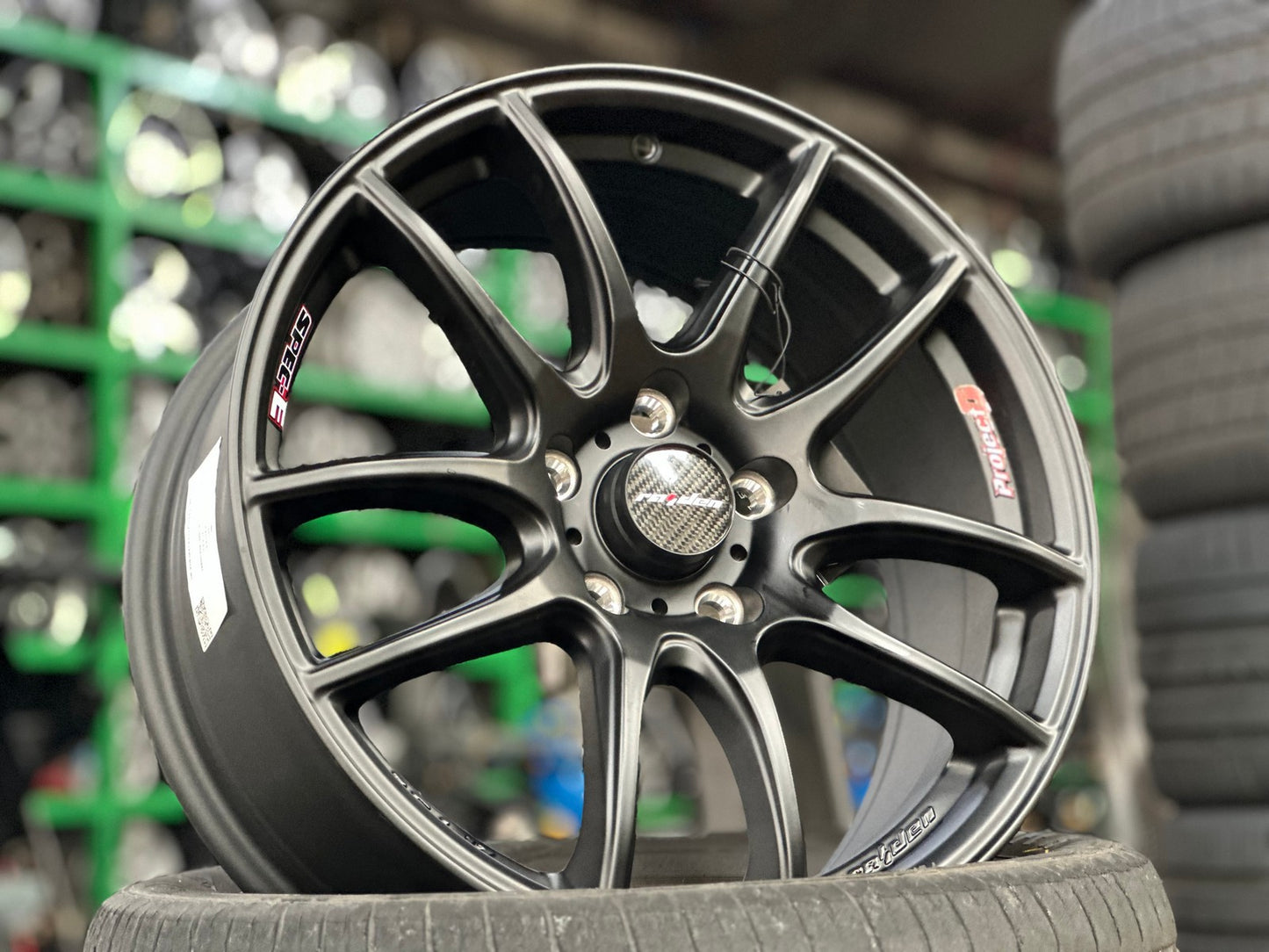 New 17X7.5 ET45 Lenso Project E Rim (4 wheel) Matt Black 5X114.3