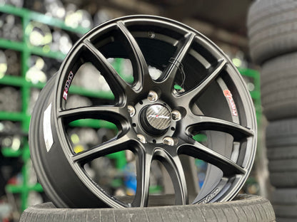 New 17X7.5 ET45 Lenso Project E Rim (4 wheel) Matt Black 5X114.3