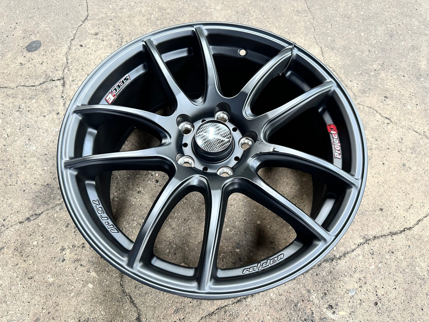 New 17X7.5 ET45 Lenso Project E Rim (4 wheel) Matt Black 5X114.3