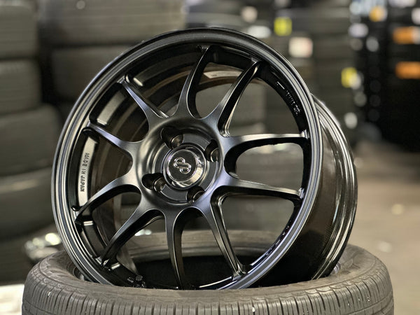 New 16X7 ET43 Enkei PF01 Rim (4 wheel) Matt Black 4X100