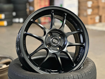 New 16X7 ET43 Enkei PF01 Rim (4 wheel) Matt Black 4X100
