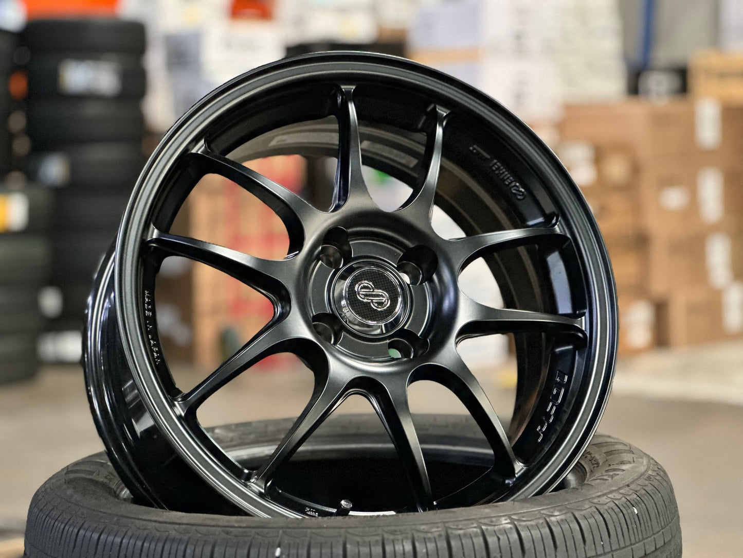 New 16X7 ET43 Enkei PF01 Rim (4 wheel) Matt Black 4X100