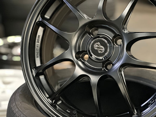 New 16X7 ET43 Enkei PF01 Rim (4 wheel) Matt Black 4X100
