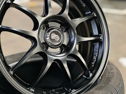 New 16X7 ET43 Enkei PF01 Rim (4 wheel) Matt Black 4X100