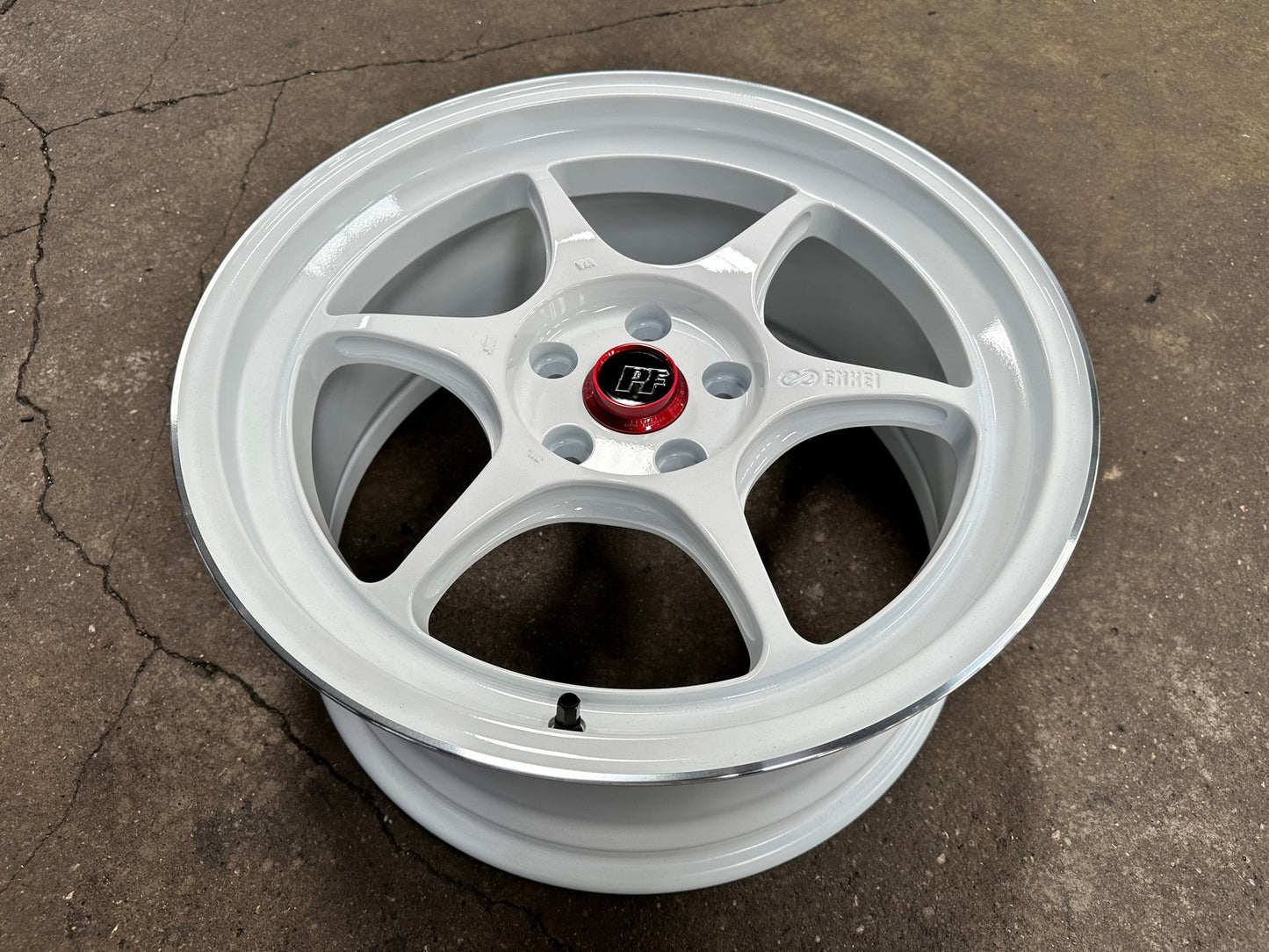 New 18X8.5 ET35 Enkei PF06 Rim (4 wheel) Gloss White 5X114.3