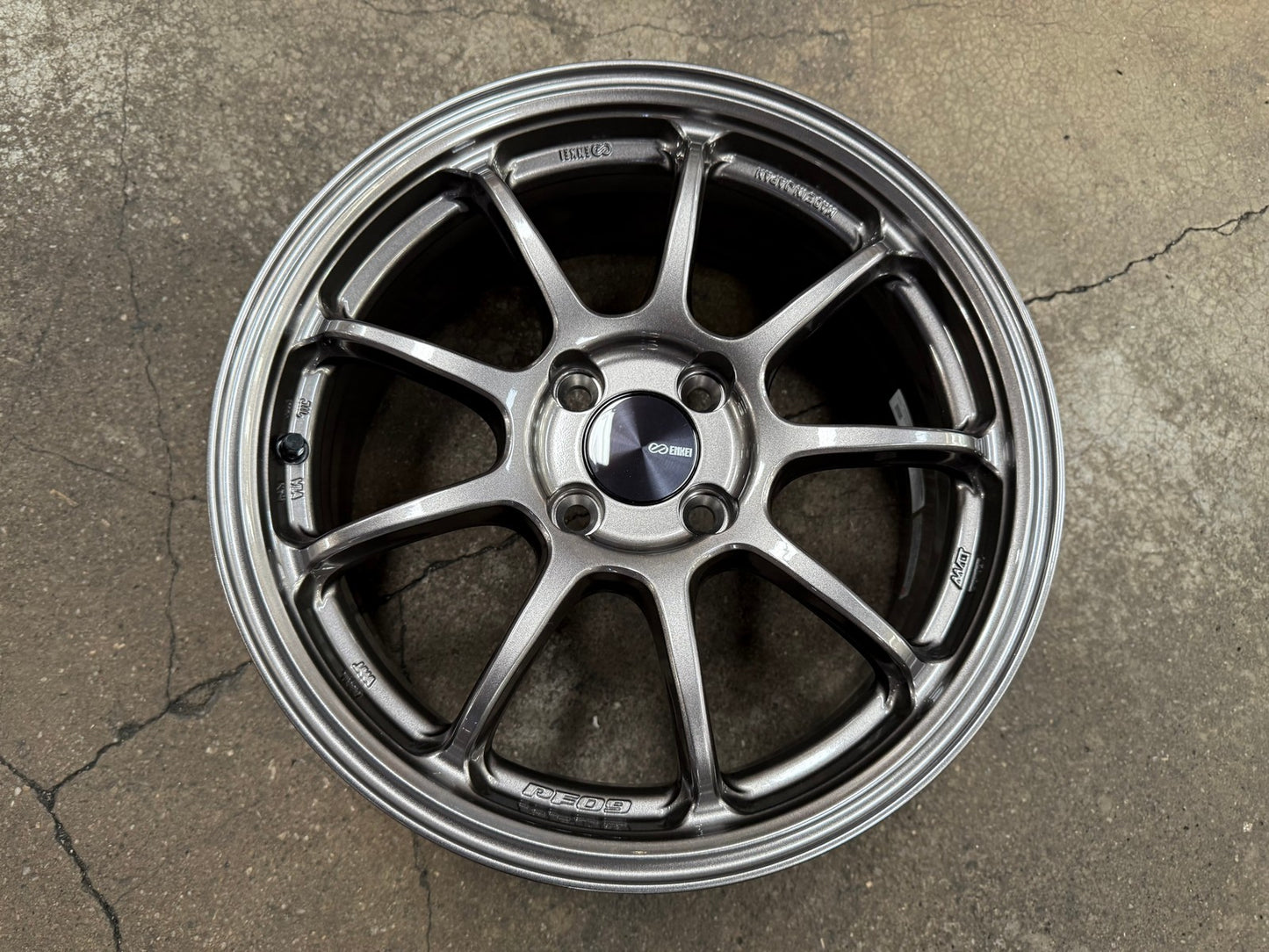 New 16X7 ET45 Enkei PF09 Rim (4 wheel) Matt Gunmetal 4X100