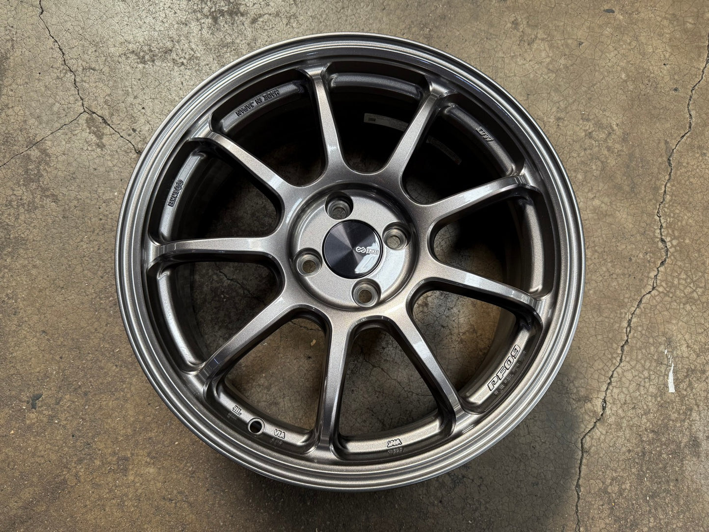 New 17X7 ET38 Enkei PF09 Rim (4 wheel) Matt Gunmetal 4X100