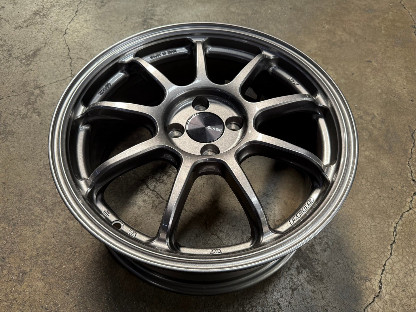 New 17X7 ET38 Enkei PF09 Rim (4 wheel) Matt Gunmetal 4X100
