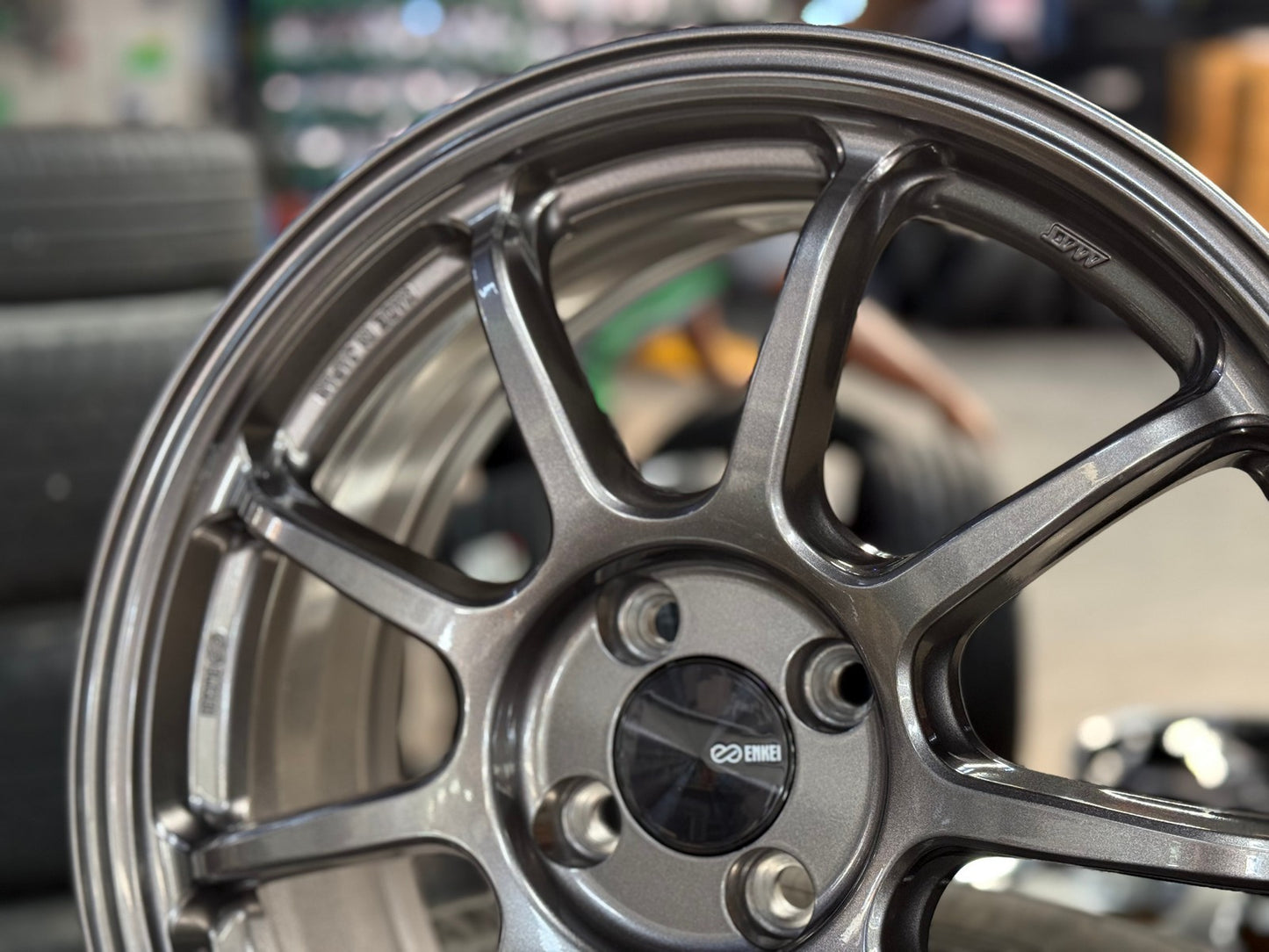 New 17X7 ET38 Enkei PF09 Rim (4 wheel) Matt Gunmetal 4X100