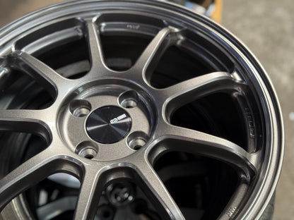 New 17X7 ET38 Enkei PF09 Rim (4 wheel) Matt Gunmetal 4X100