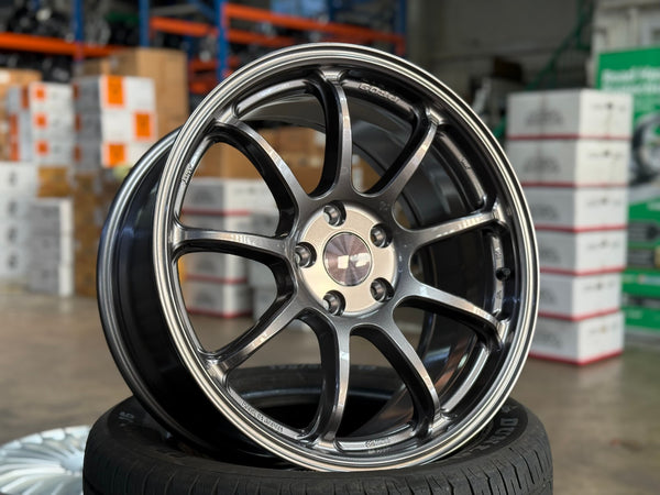 New 18X8.5 ET45 Enkei PF09 Rim (4 wheel) Gloss Gunmetal 5X112